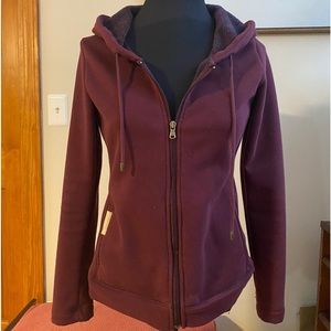 Ugg burgundy fleece lined full zip hoodie small